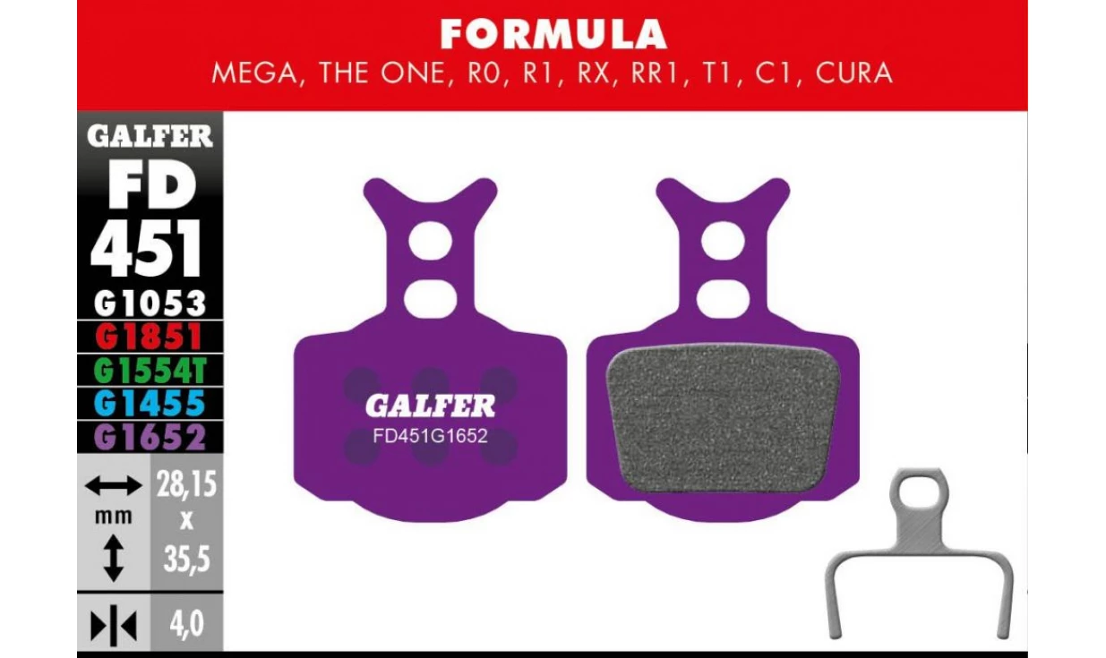 Plaquettes Galfer - Pour Formula Mega / The One / R1 / RX 3 Plaquettes Galfer - Pour Formula Mega / The One / R1 / RX