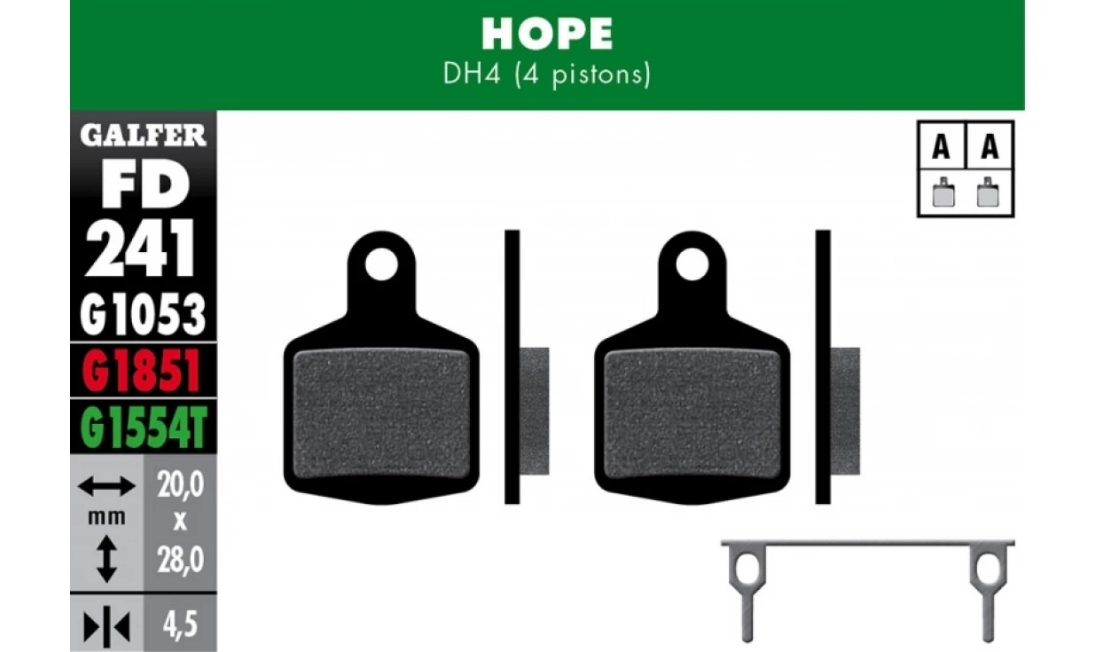 Plaquettes Galfer - Pour DH / DH4 3 Plaquettes Galfer - Pour DH / DH4